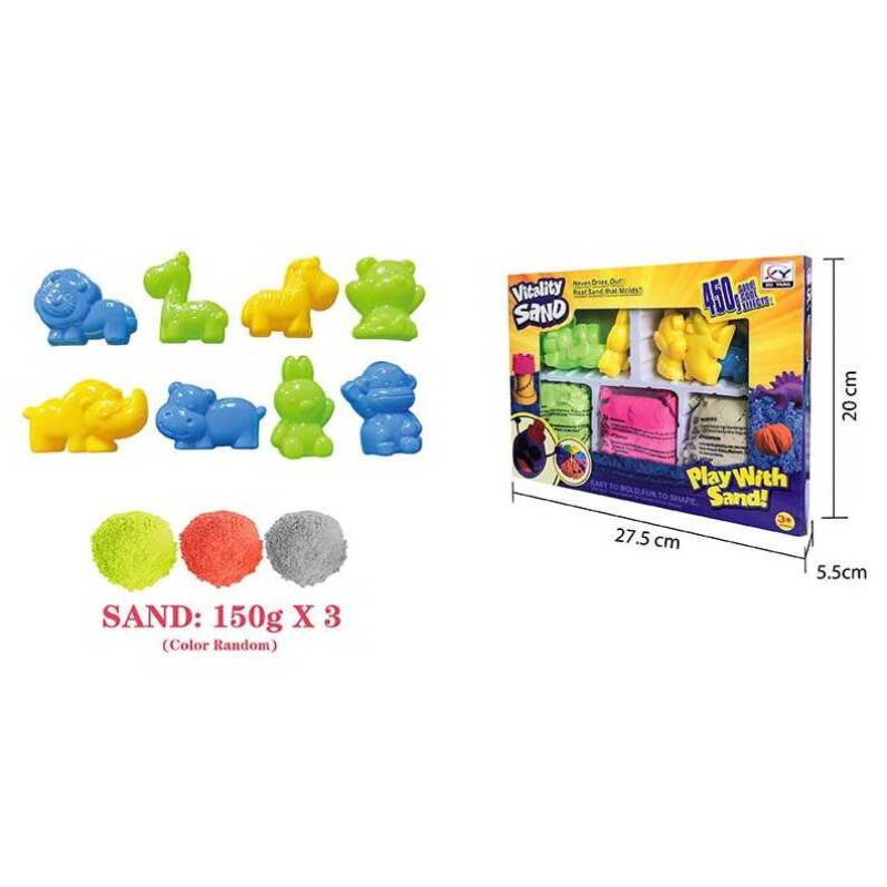 Кінетичний пісок 1905 D/E (36/2) 450 г, 3 кольори, 8 форм, в коробці Кінетичний пісок 1905 D/E (36/2) 450 г, 3 кольори, 8 форм, в коробці