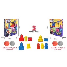 Кінетичний пісок 1906 D (60/2), 300 г, 5 форм, 2 кольори піску, в коробці