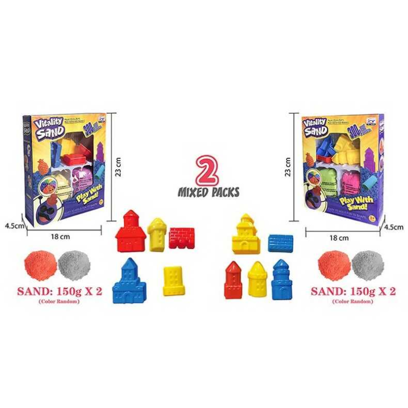 Кінетичний пісок 1906 D (60/2), 300 г, 5 форм, 2 кольори піску, в коробці