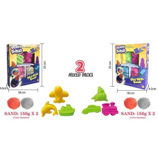 Кінетичний пісок 1906 E (60/2), 300 г, 3 форми, 2 кольори піску, в коробці