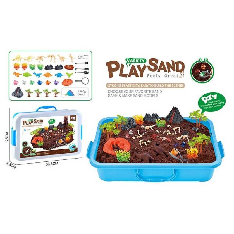 Кінетичний пісок 1926 (12/2) 1200г піску, інструменти, форми, фігурки, у боксі