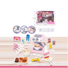 Кавомашина A 8609 (8) наливає водичку, парогенератор, звуки, підсвічування, рухливі елементи, іграшковий посуд, муляжі їжі, в коробці