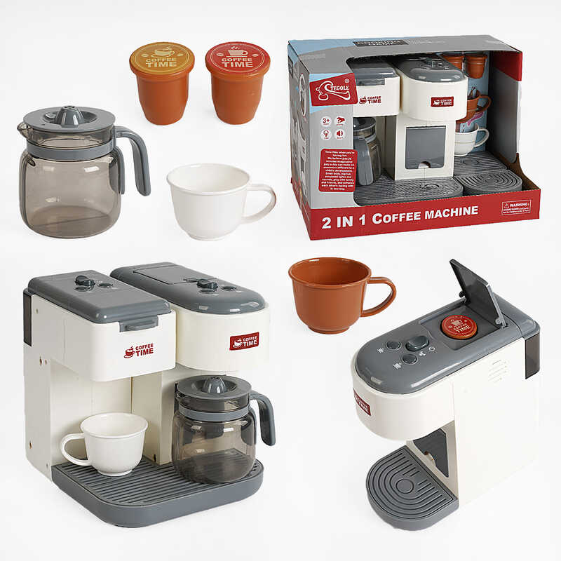 Кавомашина F 2312 (12/2) 2 кавомашини, підсвічування, звук, наливає воду, чашки, капсули, кавник, режими, в коробці Кавомашина F 2312 (12/2) 2 кавомашини, підсвічування, звук, наливає воду, чашки, капсули, кавник, режими, в коробці