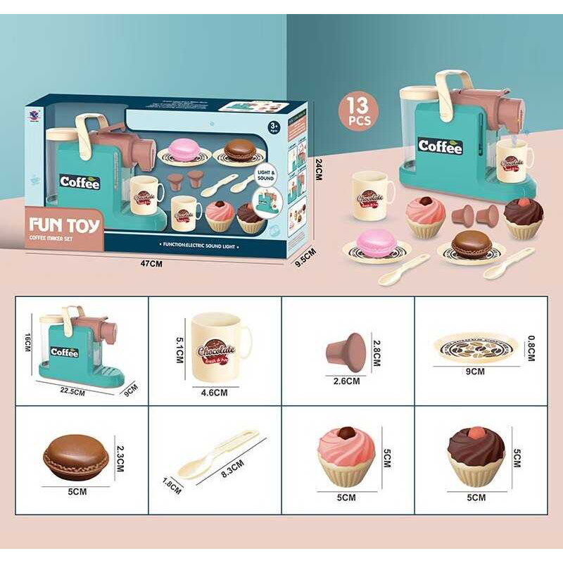 Кавомашина XS 21097 (12/2) 13 елементів, звук, підсвічування, посуд, смаколики, кавові капсули, в коробці