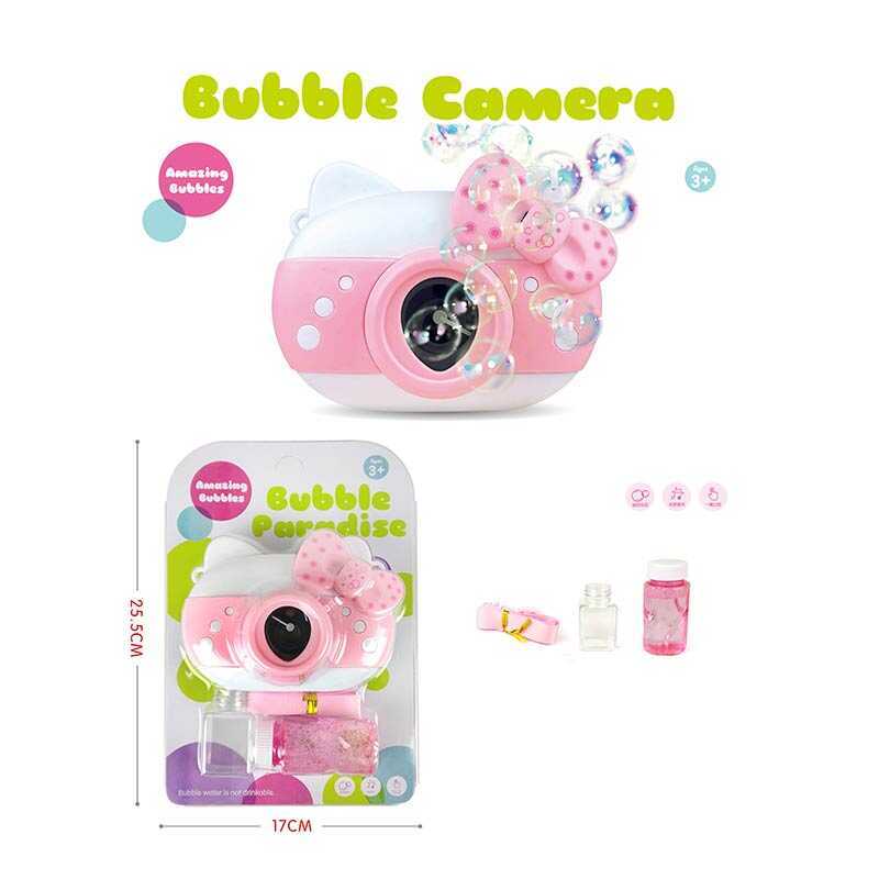 Камера з мильними бульбашками 3939-85 A (96/2) на батарейках, підсвічування, звукові ефекти, пляшечка з рідиною для бульбашок, ремінець з карабіном, на листі Камера з мильними бульбашками 3939-85 A (96/2) на батарейках, підсвічування, звукові ефекти, пляшечка з рідиною для бульбашок, ремінець з карабіном, на листі