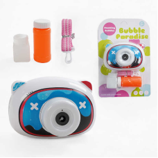 Камера з мильними бульбашками 3939-91 A (96/2) на батарейках, підсвічування, звукові ефекти, пляшечка з рідиною для бульбашок, ремінець з карабіном, на листі