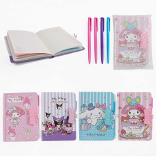 Канцелярський набір M 18141 (120) блокнот, механічна ручка, замок з кодом, у плівці, ВИДАЄТЬСЯ МІКС ВИДІВ