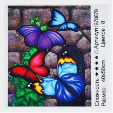 Картина за номерами + Алмазна мозаїка B 78679 (30) “TK Group“, 40х50 см, “Метелики”, в коробці