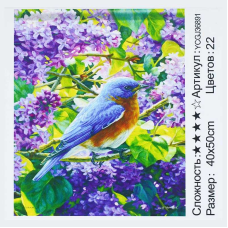 Картина за номерами YCGJ 36891 (30) “TK Group“, 40х50 см, “Пташка”, в коробці
