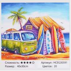 Картини за номерами HCEG 30591 (30) “TK Group“, “Серфінг“, Арт. 40*30см, у коробці 