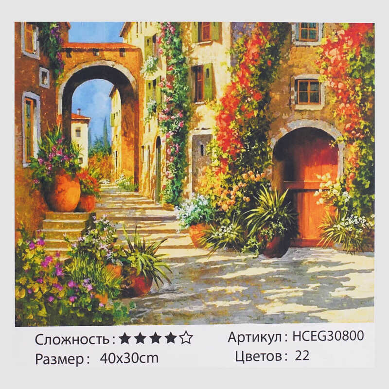Картини за номерами HCEG 30800 (30) “TK Group“, “Мальовничий провулок“, 40*30см 
