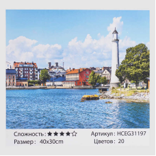 Картини за номерами HCEG 31197 (30) “TK Group“, “Морське місто“, 40х30 см, в коробці