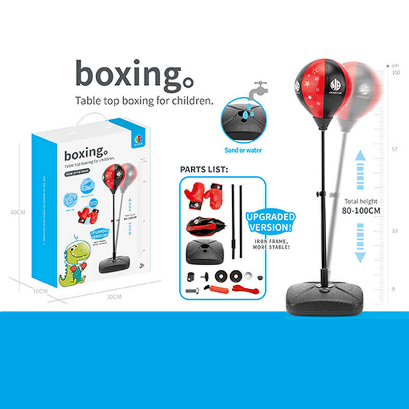 Боксерський набір JB 1006 B (16) надувна груша, рукавички, насос, регульована висота: 80 -100 см, в коробці