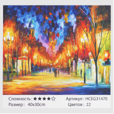 Картини за номерами HCEG 31470 (30) “TK Group“, “Нічна алея“, 40*30 см, в коробці