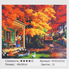 Картини за номерами HCEG  32332 (30)  “TK Group“, “Осінне ранчо“, 40*30см, в коробці
