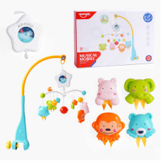 Карусель HE 0307 (24/2) мелодії, світлова проекція, фігурки тварин, брязкальце, в коробці