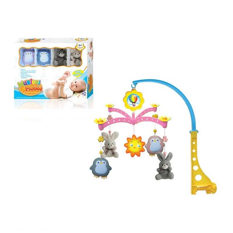 Карусель XQT 729 (36) 5 м“яких підвісок, мелодія, обертання, заводний механізм, в коробці