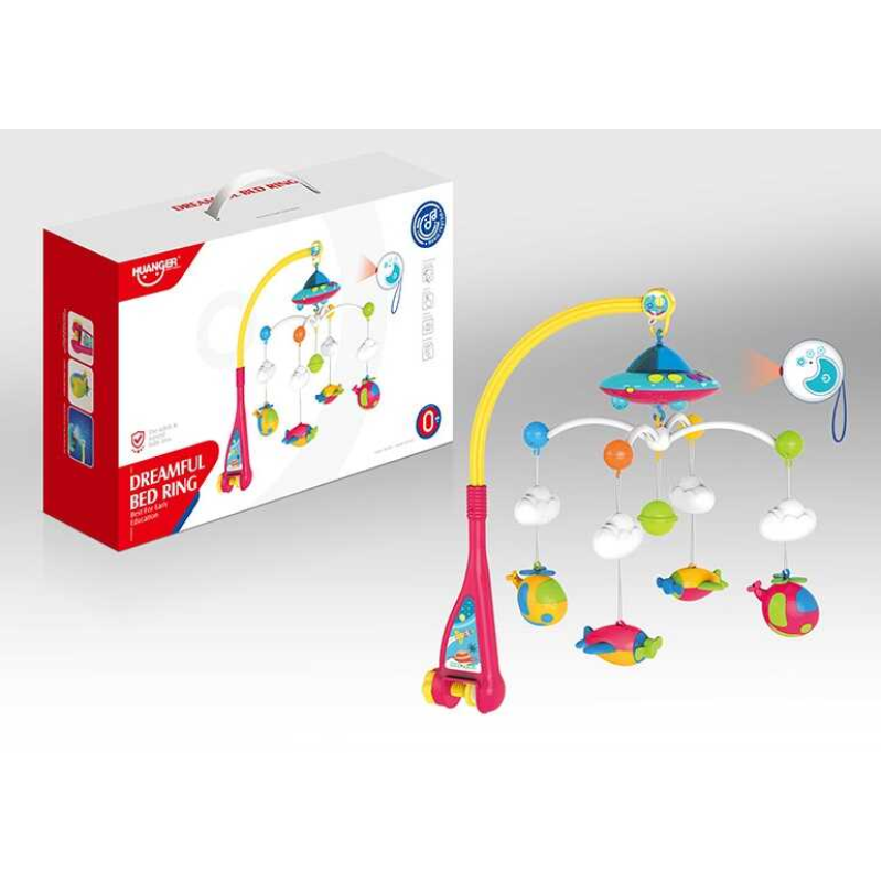 Карусель музична НЕ 0304 (24/2) на батарейках, світлова проекція, 4 підвіски, пульт д/у, в коробці