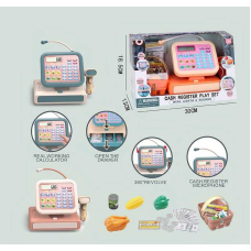 Касовий апарат 2023-8 (36/2) 2 види, сканер зі звуком та підсвічуванням, калькулятор, продукти, гроші, кошик, мікрофон, в коробці