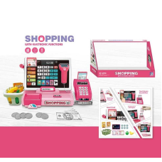 Касовий апарат 818-378 (16/2) розмір - 28.5х13х16.5 см, калькулятор, сканер, термінал, кошик, продукти, картка, гроші, чеки, монети, звуки, підсвічування, рухомі елементи, в коробці