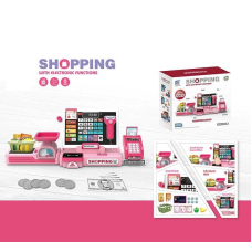 Касовий апарат 818-391 M (20) звуки, підсвічування, калькулятор, висувна шухлядка, муляжі продуктів і грошей, в коробці