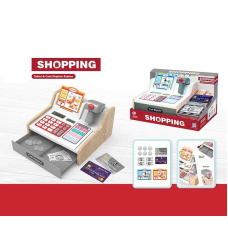 Касовий апарат 818-503 (16/2) вбудований акумулятор, калькулятор, іграшковий сканер, звуки, підсвічування, іграшкові гроші, муляжі продуктів, в коробці