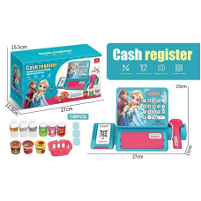 Касовий апарат QY 0087-13 (54/2)  18 предметів, муляж грошей, звук, підсвічування, банківська картка, кошик, в коробці