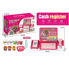 Касовий апарат QY 0087-16 (54/2)  18 предметів, муляж грошей, звук, підсвічування, банківська картка, кошик, в коробці