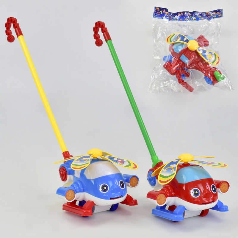 Каталка 0362 (48/2) “Вертоліт“ на паличці, з брязкальцем, в пакеті