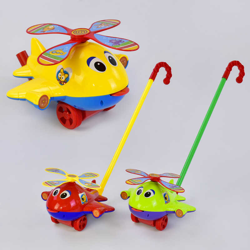 Каталка 0368 (72/2) “Вертоліт“ на паличці, 3 кольори, з брязкальцем, в пакеті, ВИДАЄТЬСЯ ТІЛЬКИ МІКС ВИДІВ