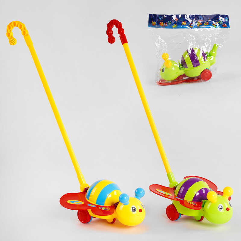 Каталка 0376 (96/2) “Бджілка“, 2 кольори, з дзвіночком, на паличці, 54 см, в пакеті Каталка 0376 (96/2) “Бджілка“, 2 кольори, з дзвіночком, на паличці, 54 см, в пакеті