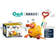 Каталка 0502-2 (32) “Качечка“, розмір - 13х14х61 см, рухомі елементи, пискавка, ручка, в коробці