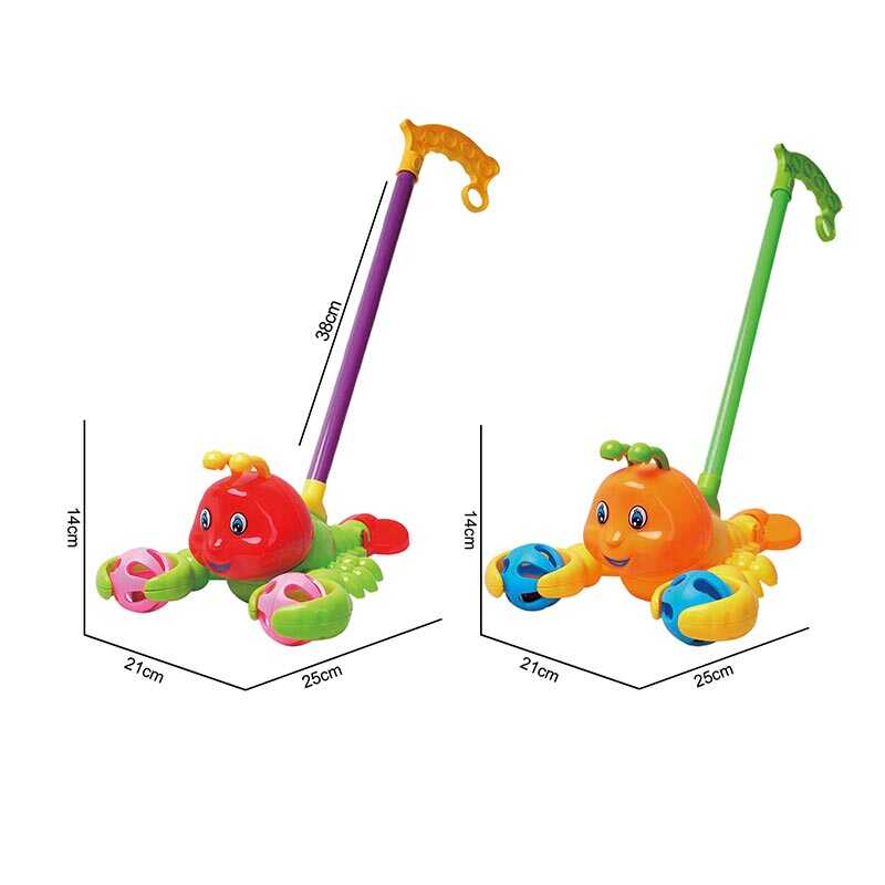 Каталка 198-13 (96/2) 2 види, “Омар“, брязкальця, висота 38 см, в пакеті