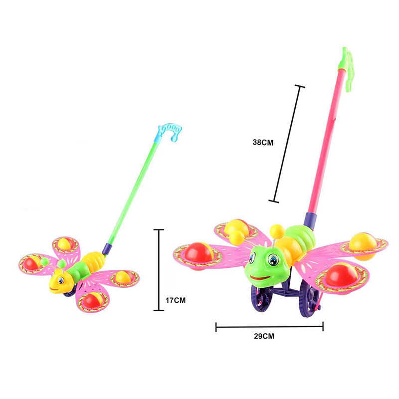 Каталка 198-2 (96/2) 2 види, “Метелик“, брязкальця, висота 38 см, в пакеті