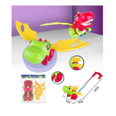 Каталка 389 (72/2) 2 види, на паличці, динозавр, з дзвіночком, у пакеті