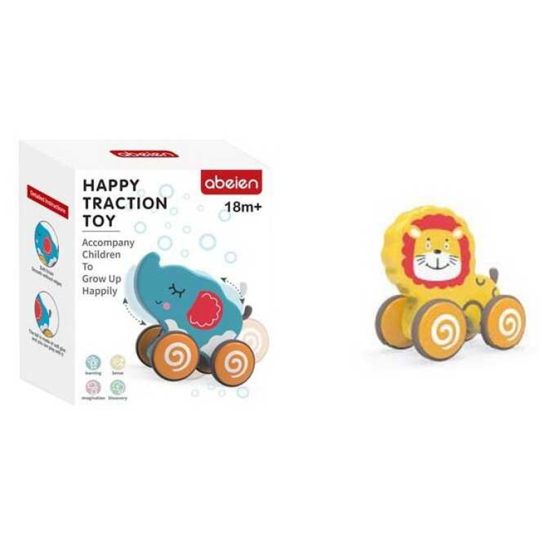 Каталка 58070-78 (96) “Тваринка”, пластикова, рухомі елементи, прорезинені колеса, шнурочок, в коробці