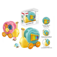 Каталка 58079 (16) 2 кольори, “Равлик”, ксилофон, запускач, пальчикова гра, брязкальце, в коробці