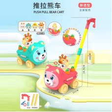 Каталка 8517 D (48/2) 2 кольори 2 види, 13 см х 21 см х 46 см, дзвіночок, обертається фігурка, в пакеті