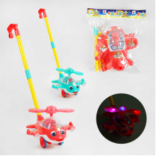 Каталка 8555 В (72/2) “Гвинтокрил“, 2 кольори, підсвічування, дзвіночок, в пакеті