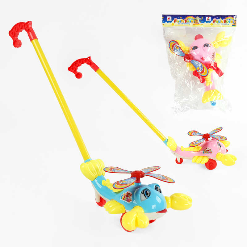 Каталка 8587 А (72/2) 2 види, лобстер, на паличці, з дзвіночком, у пакеті