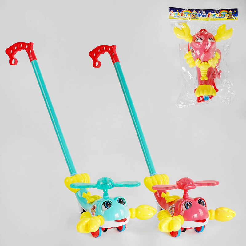 Каталка 8587 В (72/2) “Лобстер“, 2 кольори, підсвічування, рухомі елементи, дзвіночок, в пакеті