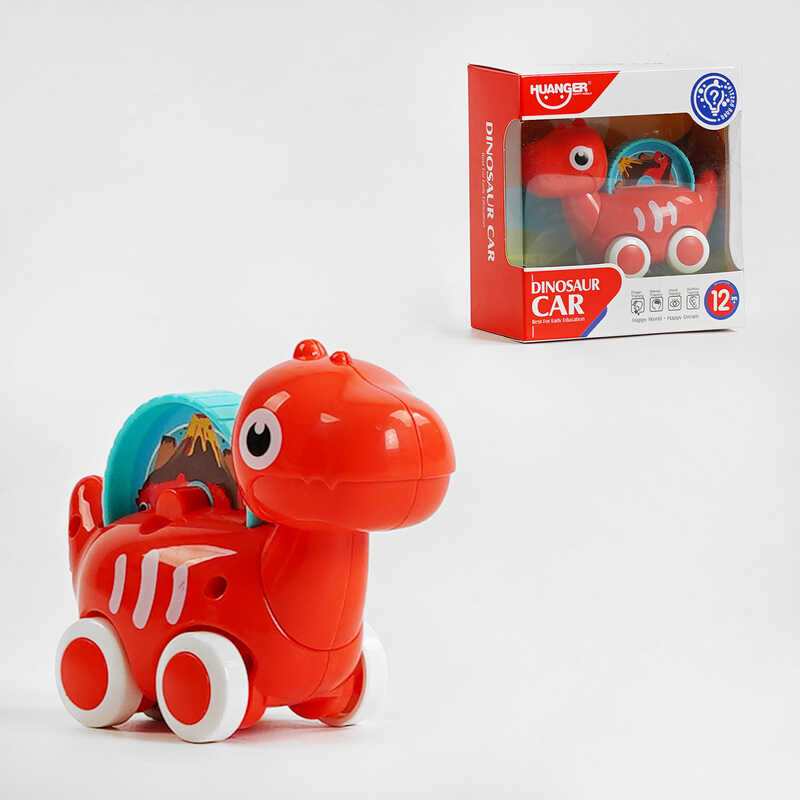 Каталка HE 8007 Штрих-60170 (96/2) “Динозаврик“, КОЛІР ЧЕРВОНИЙ, у коробці