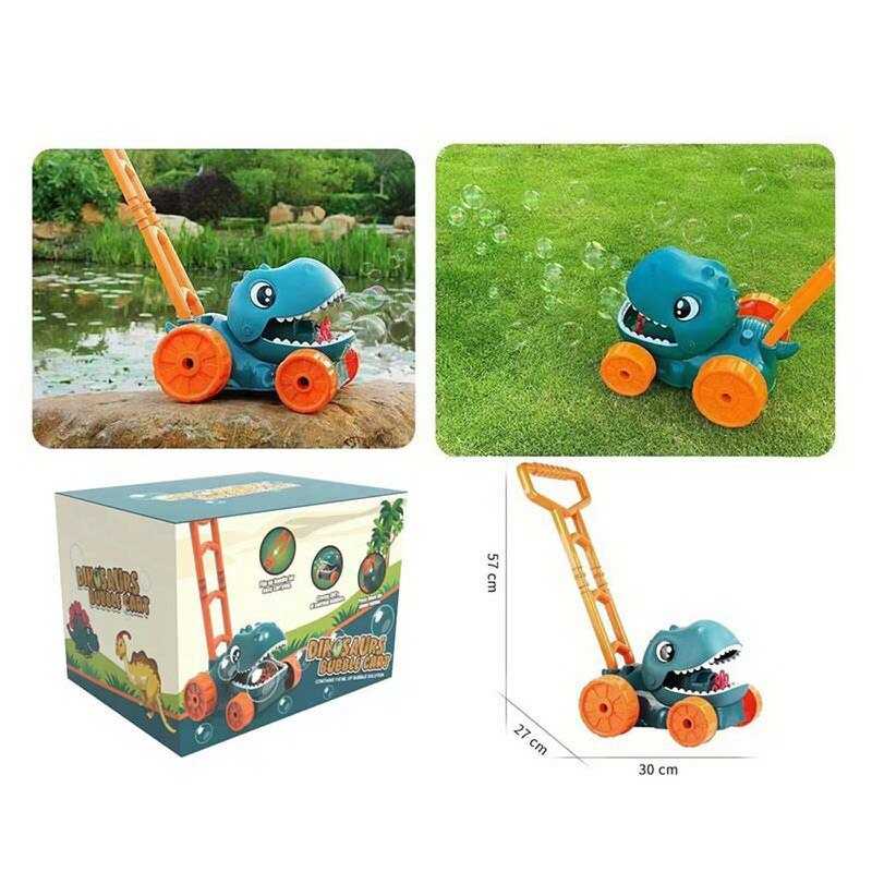 Каталка MJ 349 (12) “Динозавр“, мильна установка, пляшечка з розчином, в коробці