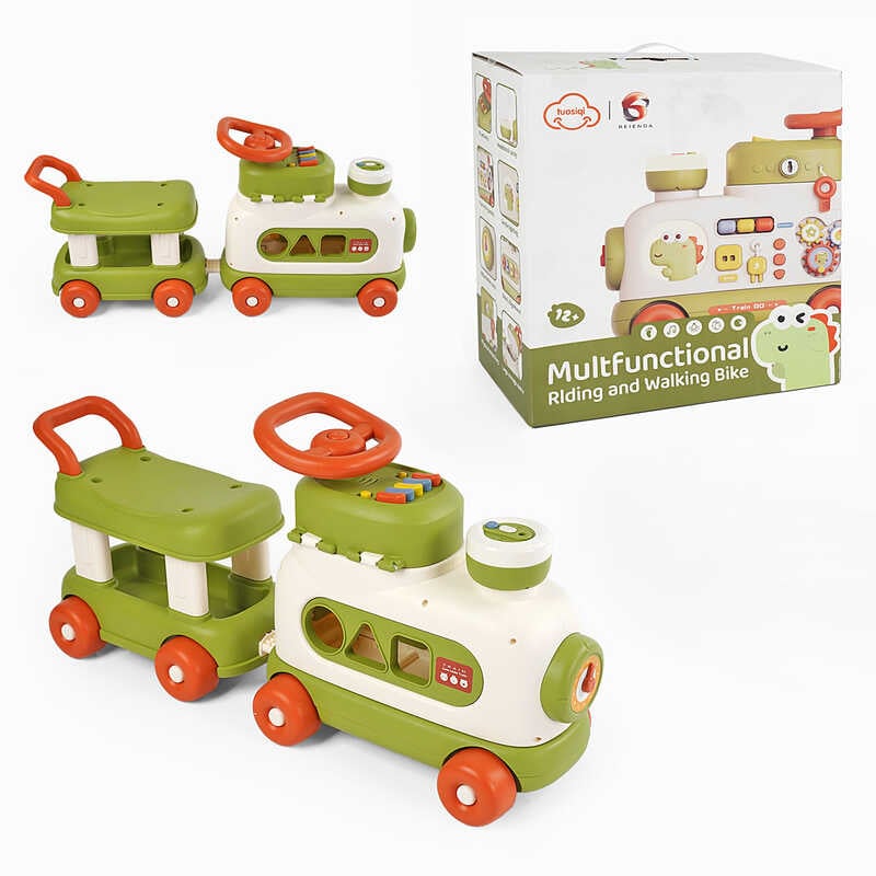 Каталка T 921 A (4) БАЗОВА КОМПЛЕКТАЦІЯ, звуки, мелодії, пісеньки англ мовою, підсвічування, парогенератор, бізіборд, тріскачка, в коробці