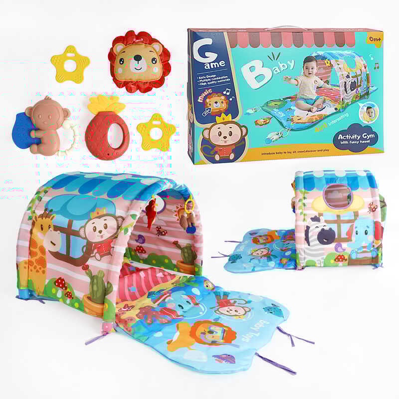 Ігровий килимок 918-002 (18) 4в1, тунель, ігрові елементи, в коробці Ігровий килимок 918-002 (18) 4в1, тунель, ігрові елементи, в коробці