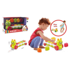 Каталка музична 898-2023 (36/2) “Гусеничка“, веселі мелодії, звукова імітація сміху, літери англійською, тваринки, в коробці