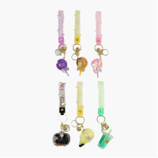 Брелок C 69928 (50) ЦІНА ЗА 12 ШТУК В УПАКОВЦІ, герой, середня висота - 6 см, металева фурнітура, наповнено рідиною, ремінець, дзвіночок, в пакеті