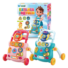 Каталка-ходунки 47256 (12) “WToys“, 2 кольори, ОЗВУЧУВАННЯ УКРАЇНСЬКОЮ МОВОЮ, шестерні, геометричний сортер, іграшкове кермо, підсвічування, пісні, пальчикові ігри, в коробці