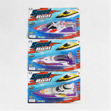 Катер 3815 /16/19 (96/2) 3 види, на батарейках, 28 см, на листі, ВИДАЄТЬСЯ ТІЛЬКИ МІКС ВИДІВ