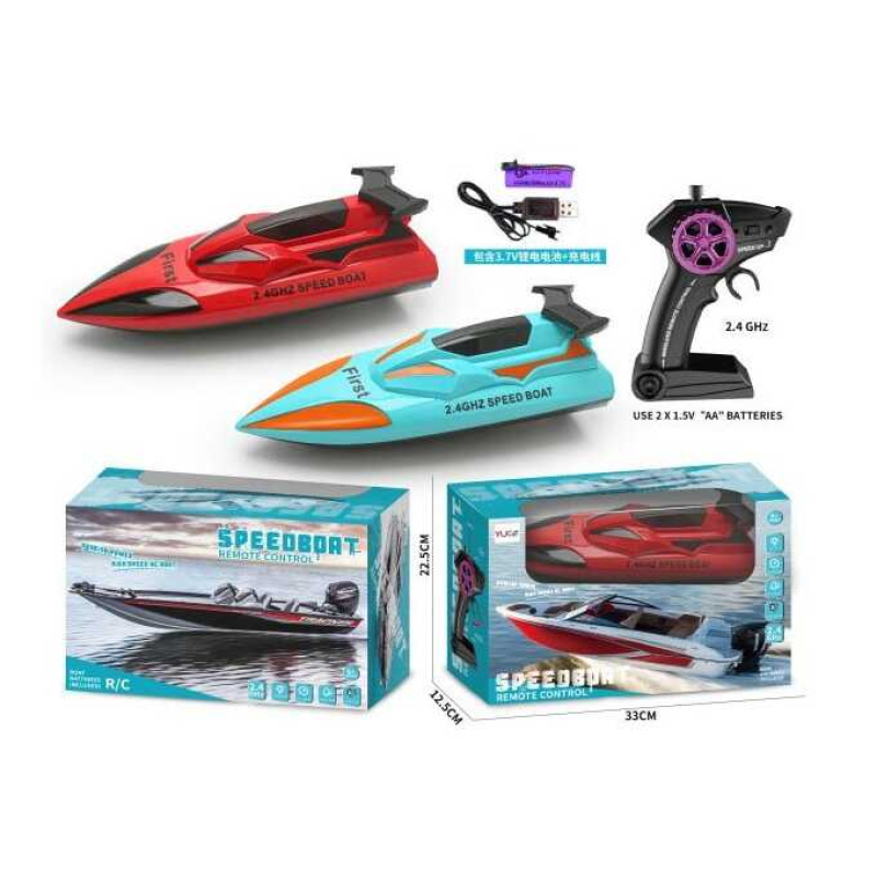 Катер на радіокеруванні 617-41 (36/2) 2 кольори, акумулятор 3.7 V, USB-кабель, пульт керування на батарейках, водонепроникний, в коробці
